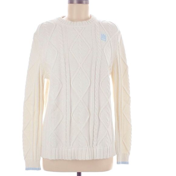 Hill House House Logo Sweater 100% Cotton Chunky Knit Summer Sweater Crew Med - Picture 2 of 7